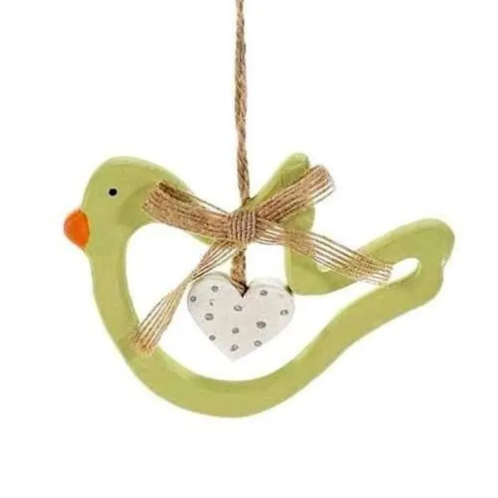 Gekleurde houten vogel met hartje