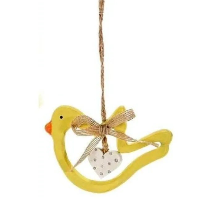 Gekleurde houten vogel met hartje