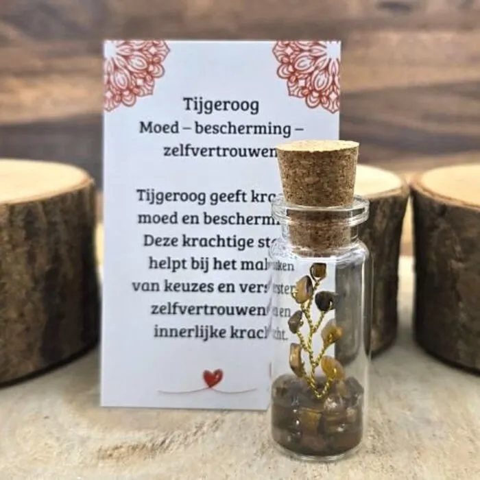 Tijgeroog boompje in flesje