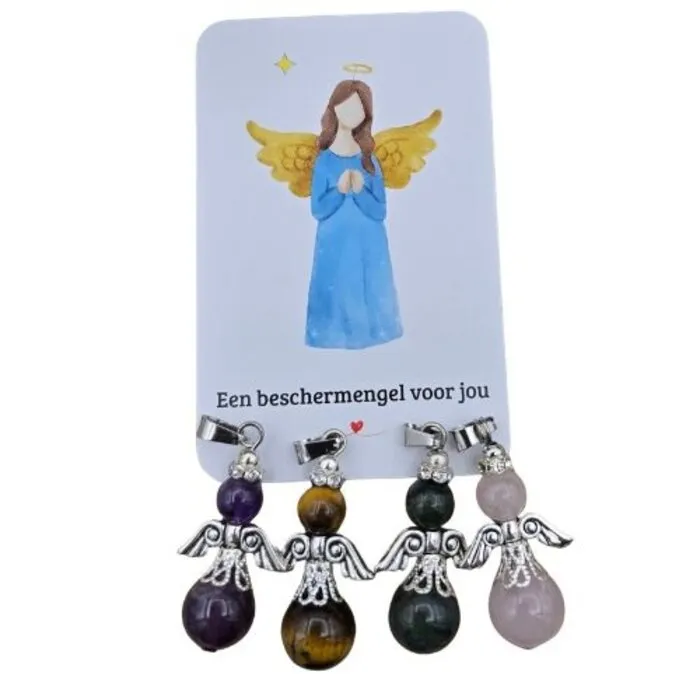 Beschermengel voor jou – Edelsteen Engeltje met Kaartje