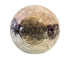 Orgoniet bol gouden driehoek met Bloem des Levens