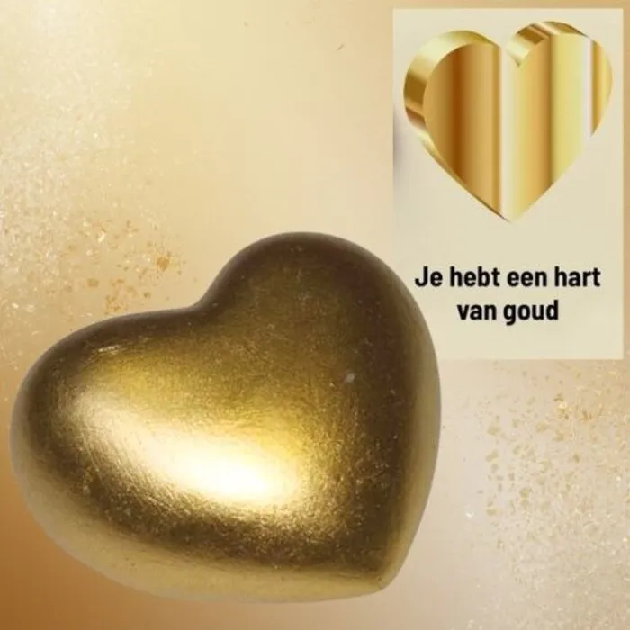 Hart goud XL - Met kaartje - Je hebt een hart van goud