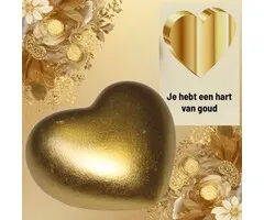 Hart goud XL - Met kaartje - Je hebt een hart van goud