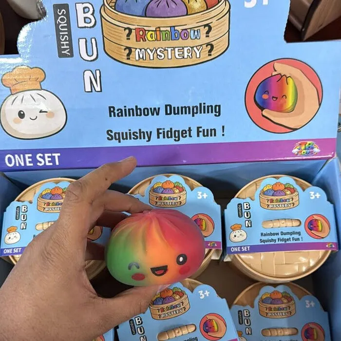 Regenboog Squishy Bun Dumplings Groot