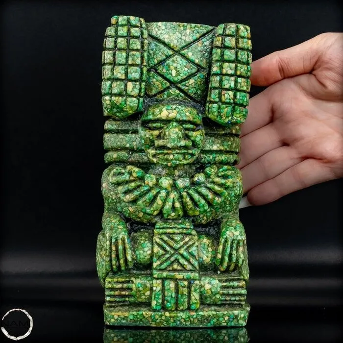 Malachiet mozaïek beeldje