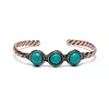 Gedraaide armband turquoisekleurige stenen