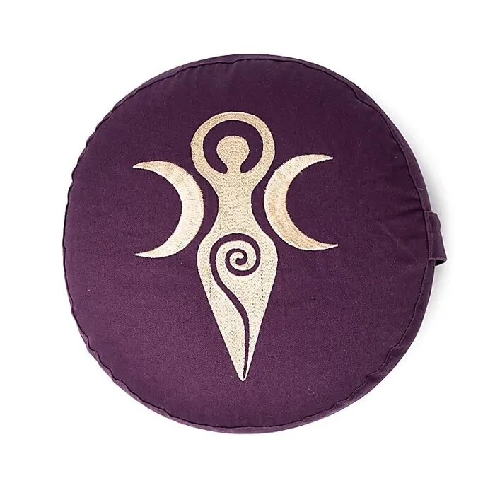 Meditatiekussen donkerpaars goddess biokatoen -Voor Rust en Innerlijke Kracht