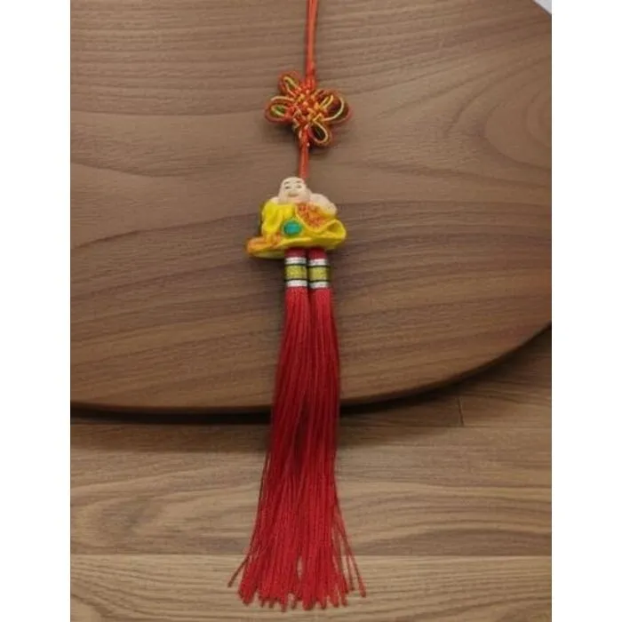 Chinese Geluks Boeddha Hanger met Kwast – Feng Shui Bescherming & Welvaart