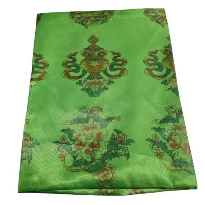 Katha Groen met Voorspoedsymbolen - traditionele rituele sjaal uit Nepal