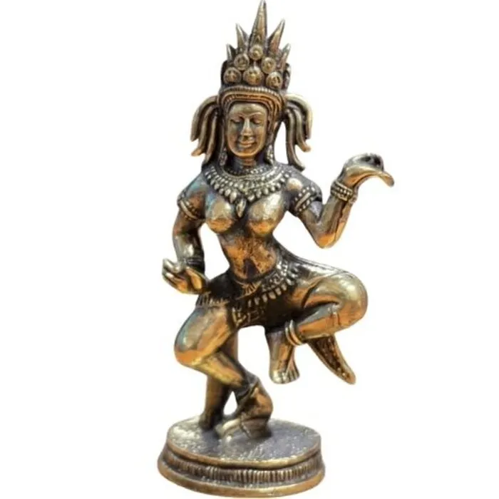 Apsara Beeldje – Handgemaakt Messing – Dansende Godin 7 cm hoog