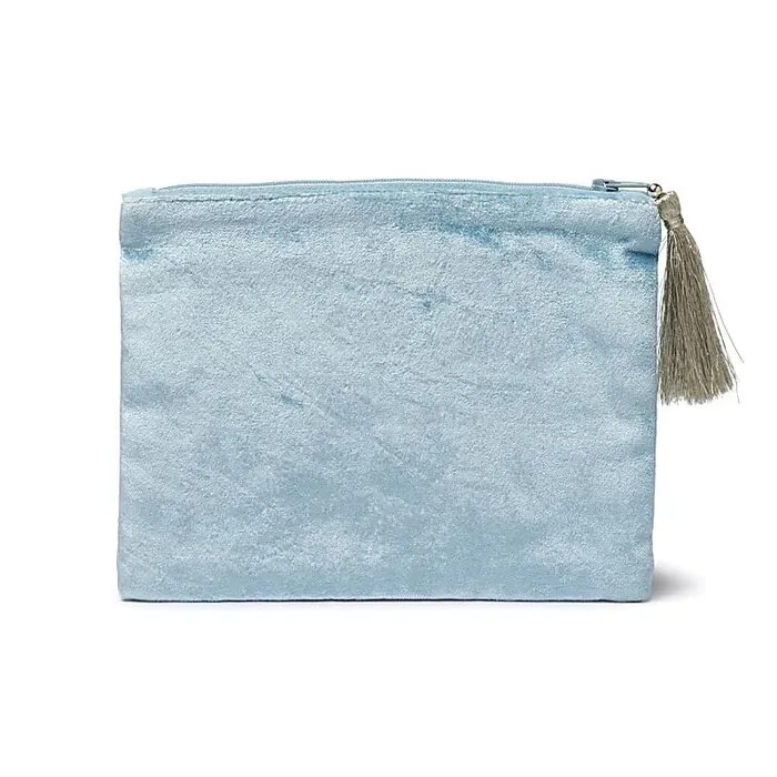 Etui fluweel blauw met engelenvleugels