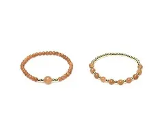 Armband zonnesteen & hematiet set van 2
