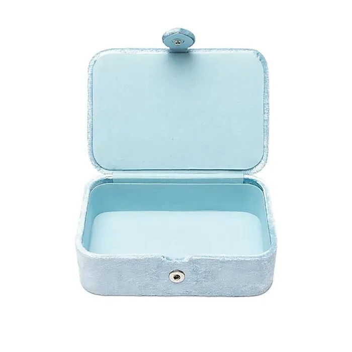 Sieraden / tarotdoos fluweel blauw met engelenvleugels