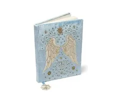 Notitieboek fluweel blauw met engelenvleugels