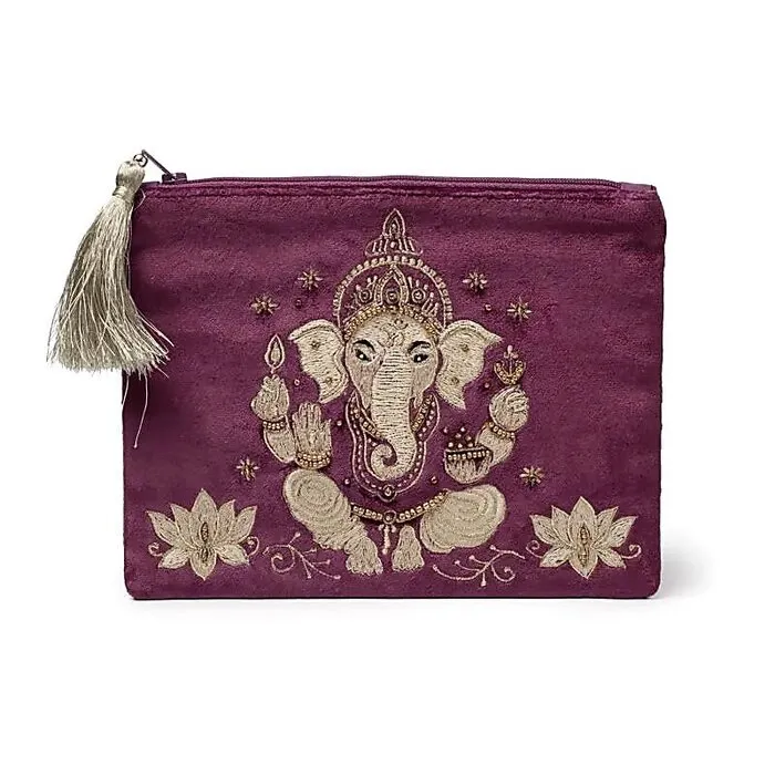 Etui fluweel paars met Ganesha