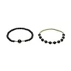 Armband zwarte toermalijn & hematiet set van 2