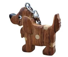 Sleutelhanger hond hout