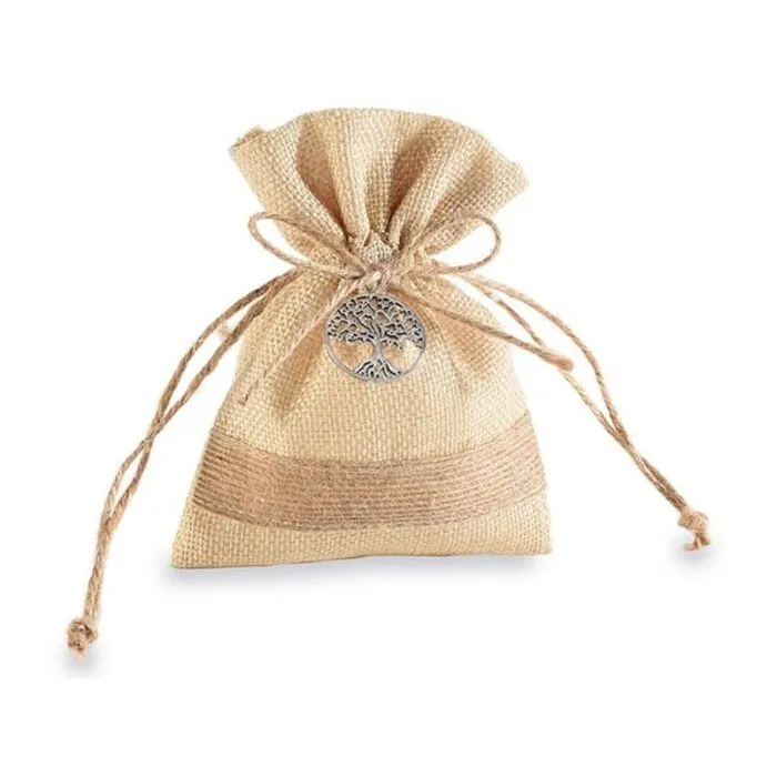 Jute Zakje met Levensboomhanger | Spiritueel Cadeauzakje