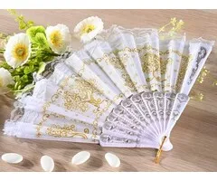 Opvouwbare Waaier met Levensboom – Wit & Goud – 45 x 24 cm