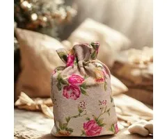 Cadeau Buideltje Rozen – Stoffen Zakje met Trekkoord