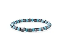Armband met turkoois- en hematietkralen van 6 mm