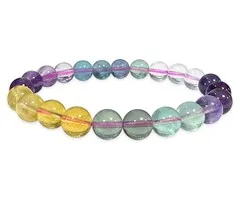 Armband met veelkleurige fluorietkralen van 8 mm AAA-kwaliteit