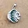 Zon en maan ingelegd met edelsteen Malachiet - 925 sterling zilver