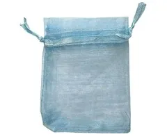 Organza zakje licht blauw 7x9 cm