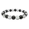 Armband van hematiet en bergkristal 8mm