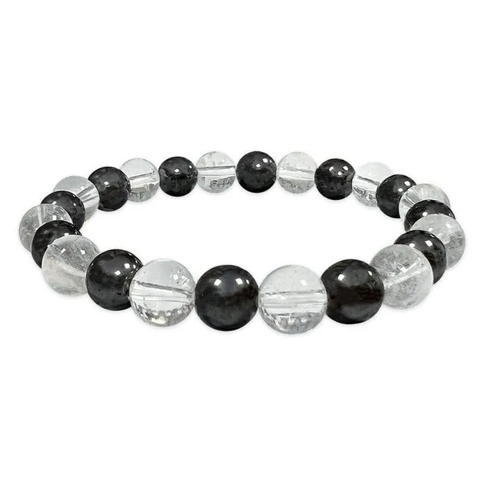 Hematiet & Bergkristal Armband 8 mm | Edelsteen Armband
