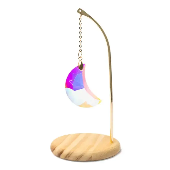 Suncatcher Maan op Houten Voet | Feng Shui Decoratie