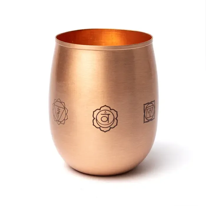 Koperen Drinkbeker 7 Chakra’s | Ayurvedische Beker