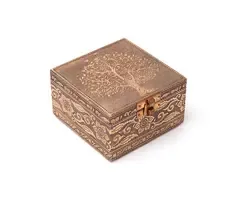 Sieradendoos Levensboom koperkleur