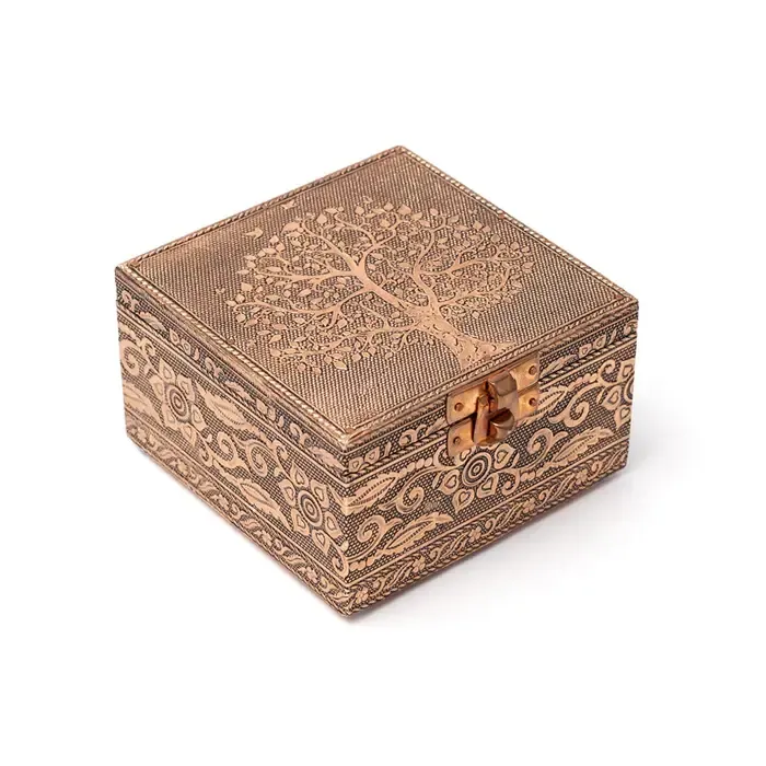 Sieradendoos Levensboom Koperkleur | Decoratief Opbergdoosje