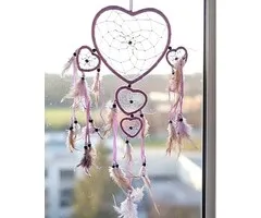 Dromenvanger hart 17 cm kleur paars