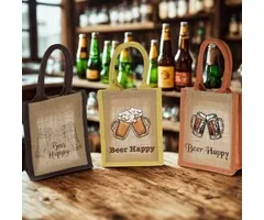 Jute tasje beer happy