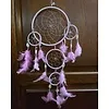 Dromenvanger 16 cm licht roze met schelpjes en kralen