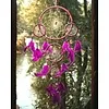 Dromenvanger 16 cm roze met schelpjes en kralen