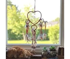 Dromenvanger hart 17 cm kleur rood