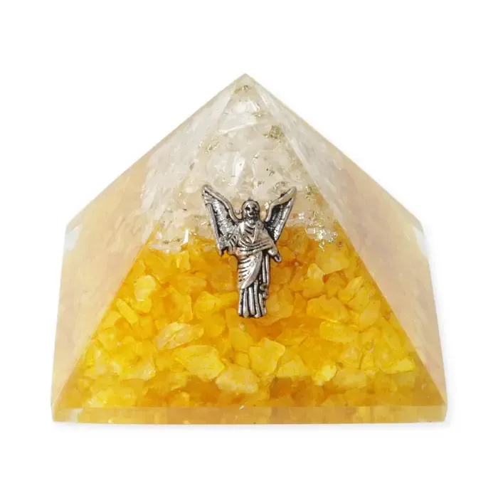 Orgoniet Piramide Citrien & Bergkristal met Uriël