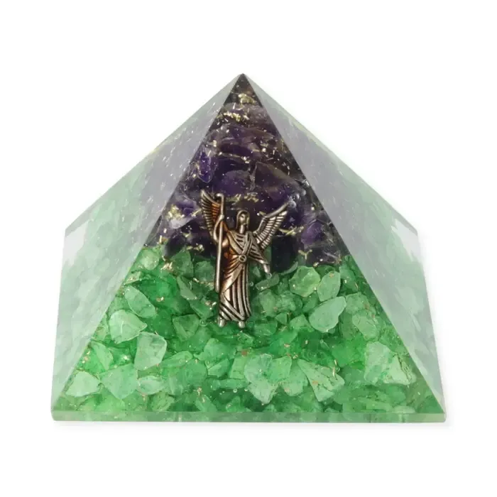 Orgoniet Piramide Peridoot & Amethist met Rafaël