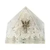 Orgoniet piramide regenboogmaansteen en bergkristal met engel Gabriël