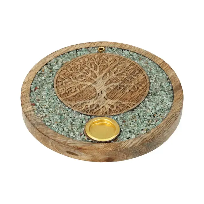 Wierookkegelhouder Tree of Life Amazoniet | Mangohout