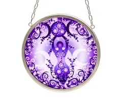 Raamdecoratie glas Godin rond