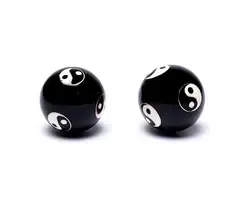 Meridiaankogels Yin Yang zwart 3,5 cm