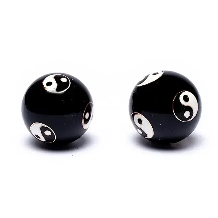 Meridiaankogels Yin Yang zwart 3,5 cm