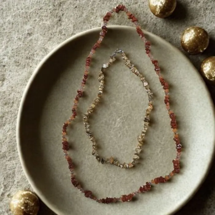 Edelsteen Ketting Set Jaspis Rood & Picture Jaspis – 90 cm & 45 cm