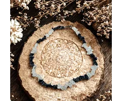Onyx & Bergkristal Split Halsketting 45 cm