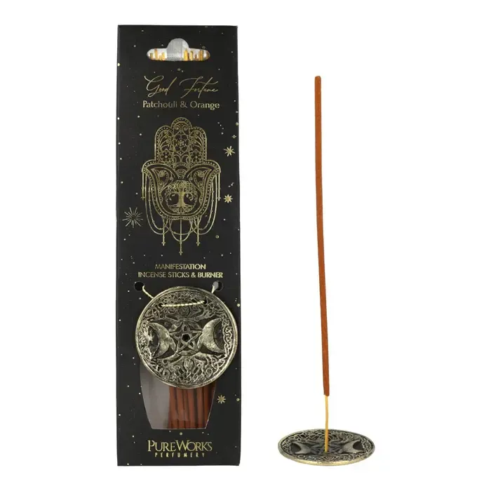 Wierook Good Fortune met Wierookhouder | Patchouli & Sinaasappel