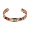 Magnetische koperen armband met chakrastenen